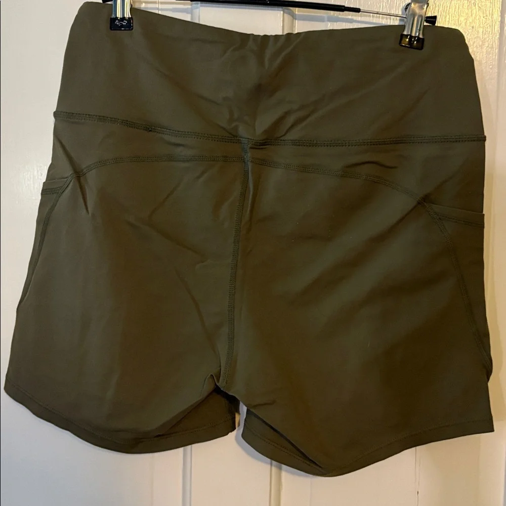 Olive Green Women's Shorts - Picture 2 of 2